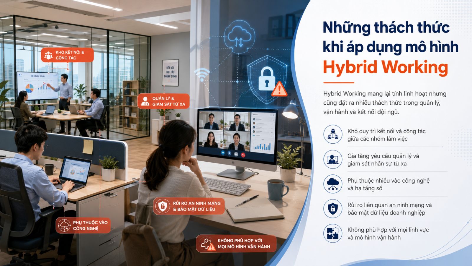 5+ Thách thức trong văn phòng khi sử dụng mô hình Hybrid working