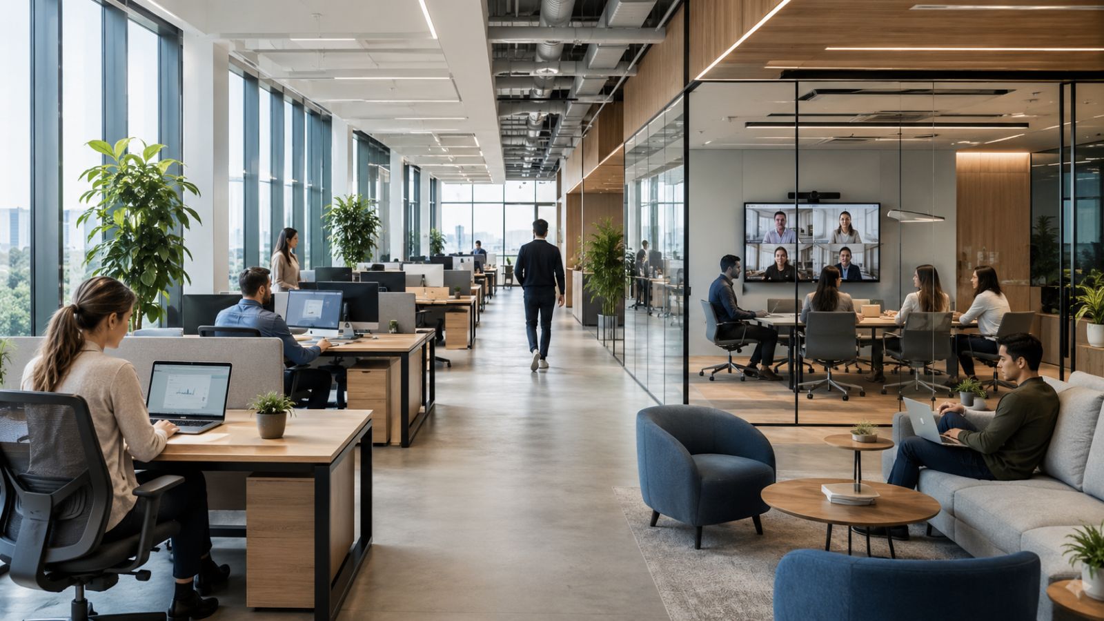 Hybrid Workplace - cấu trúc không gian theo hướng flexible workspace và tối ưu office utilization