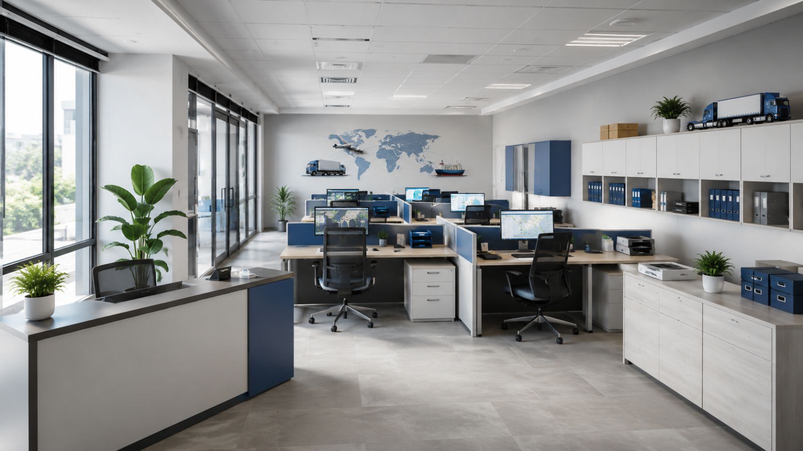 Mẫu thiết kế văn phòng Logistics 50m2 thu gọn tối ưu công năng