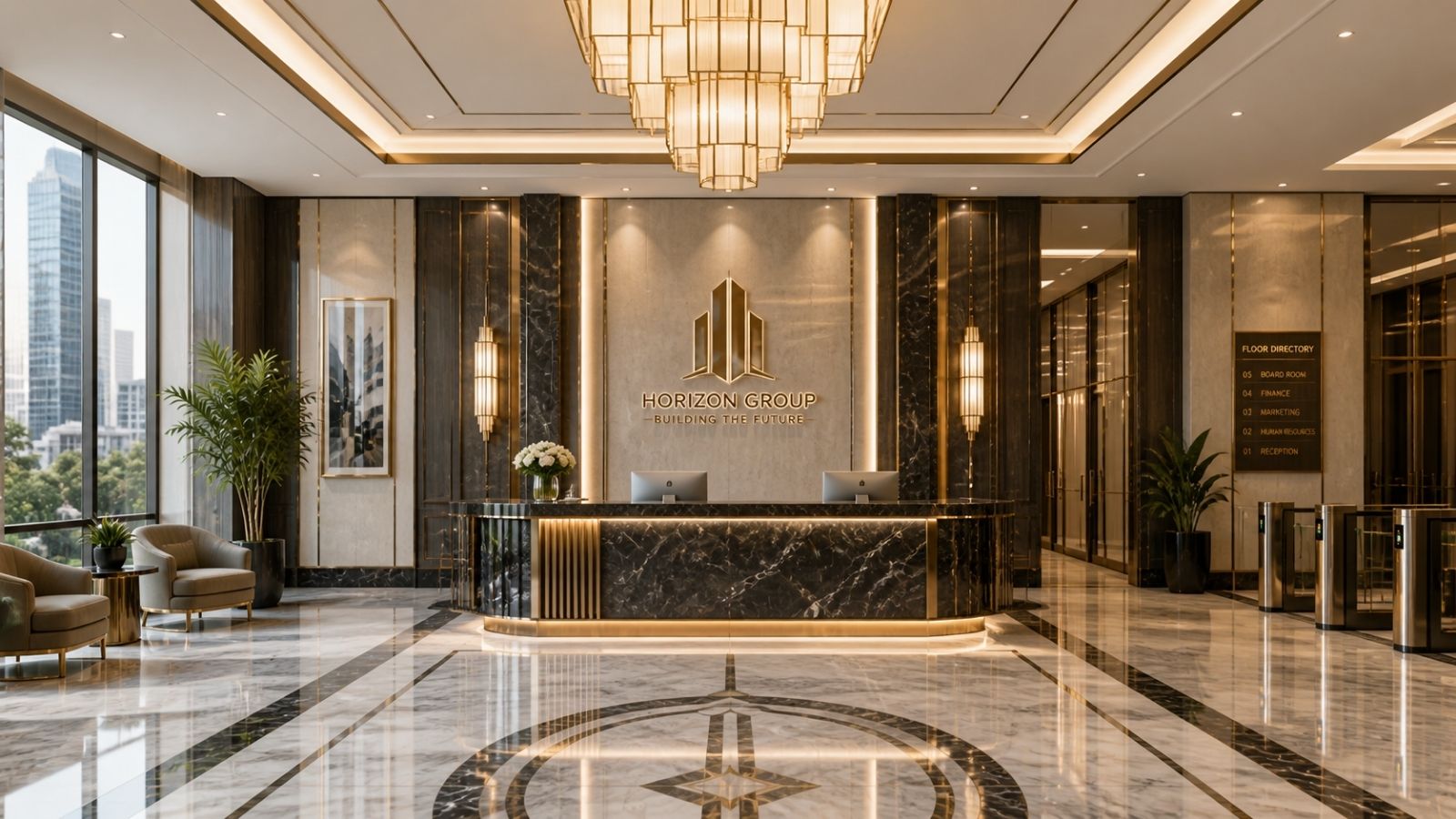 Thiết kế quầy lễ tân theo phong cách Art Deco