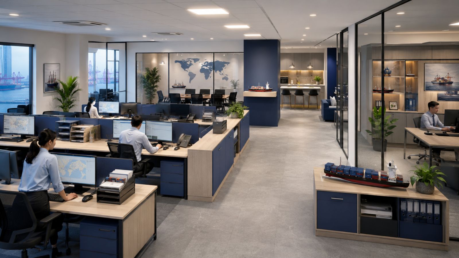 Mẫu thiết kế văn phòng Logistics 150m2 vận hành tối ưu