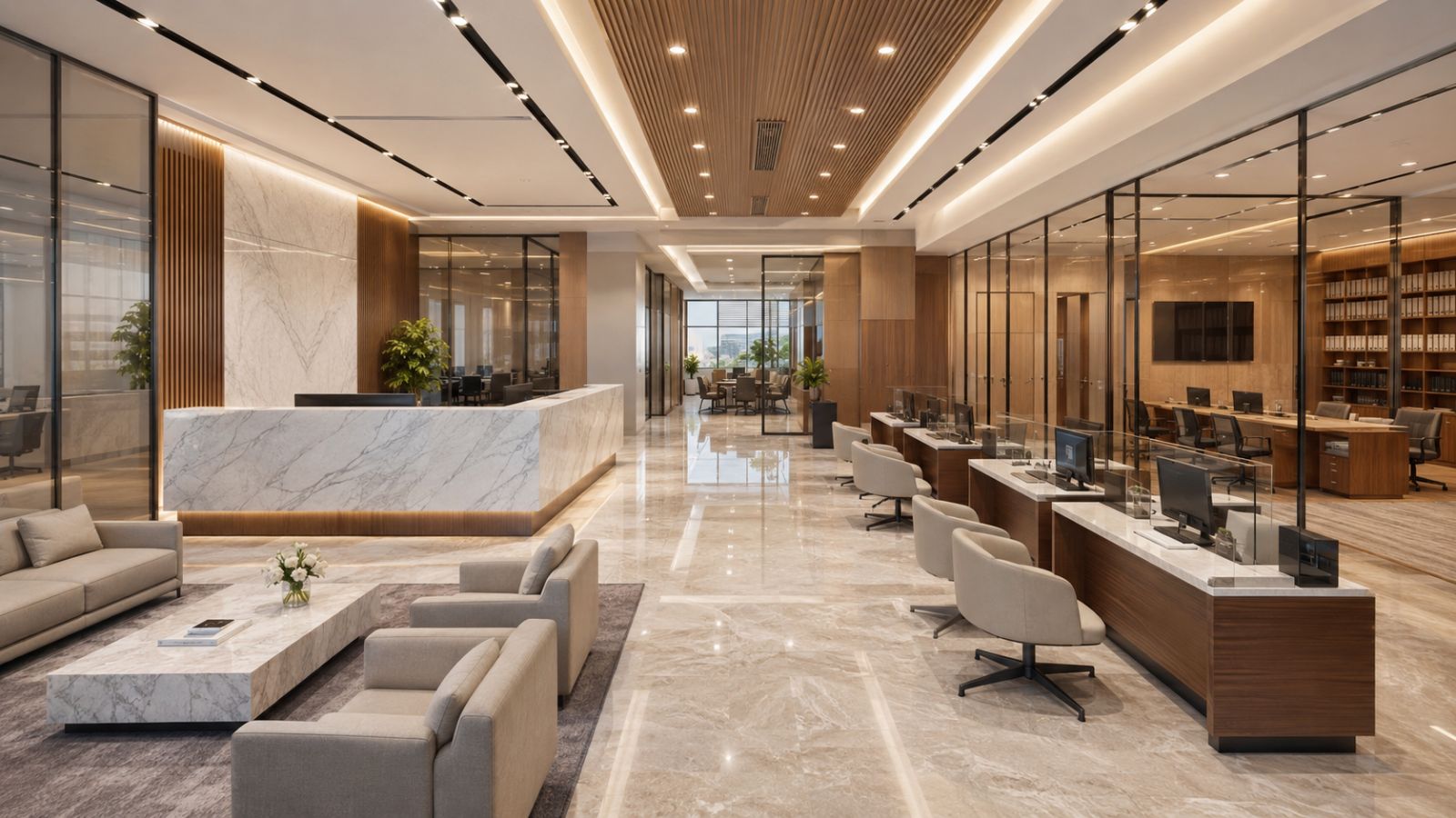 Mẫu thiết kế văn phòng giao dịch 100m2 200m2 hiện đại cao cấp