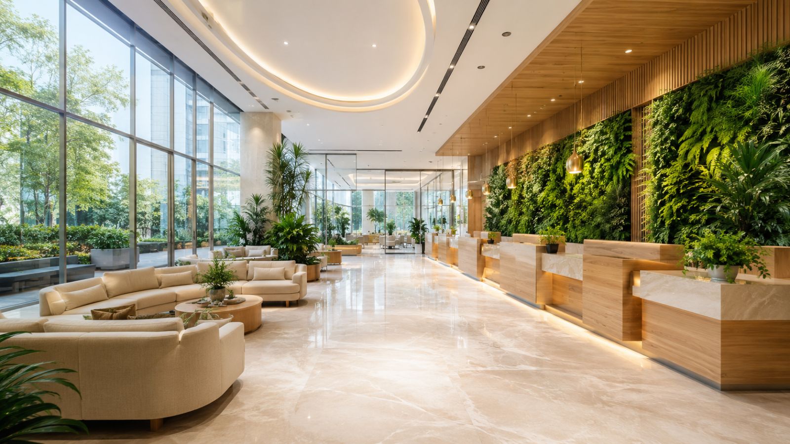 Mẫu văn phòng giao dịch phong cách eco sang trọng