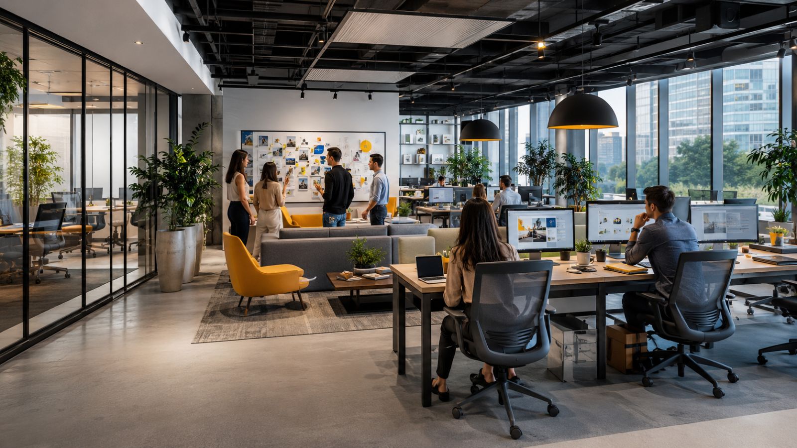 Mẫu văn phòng marketing công ty nước ngoài phong cách năng động chuyên nghiệp