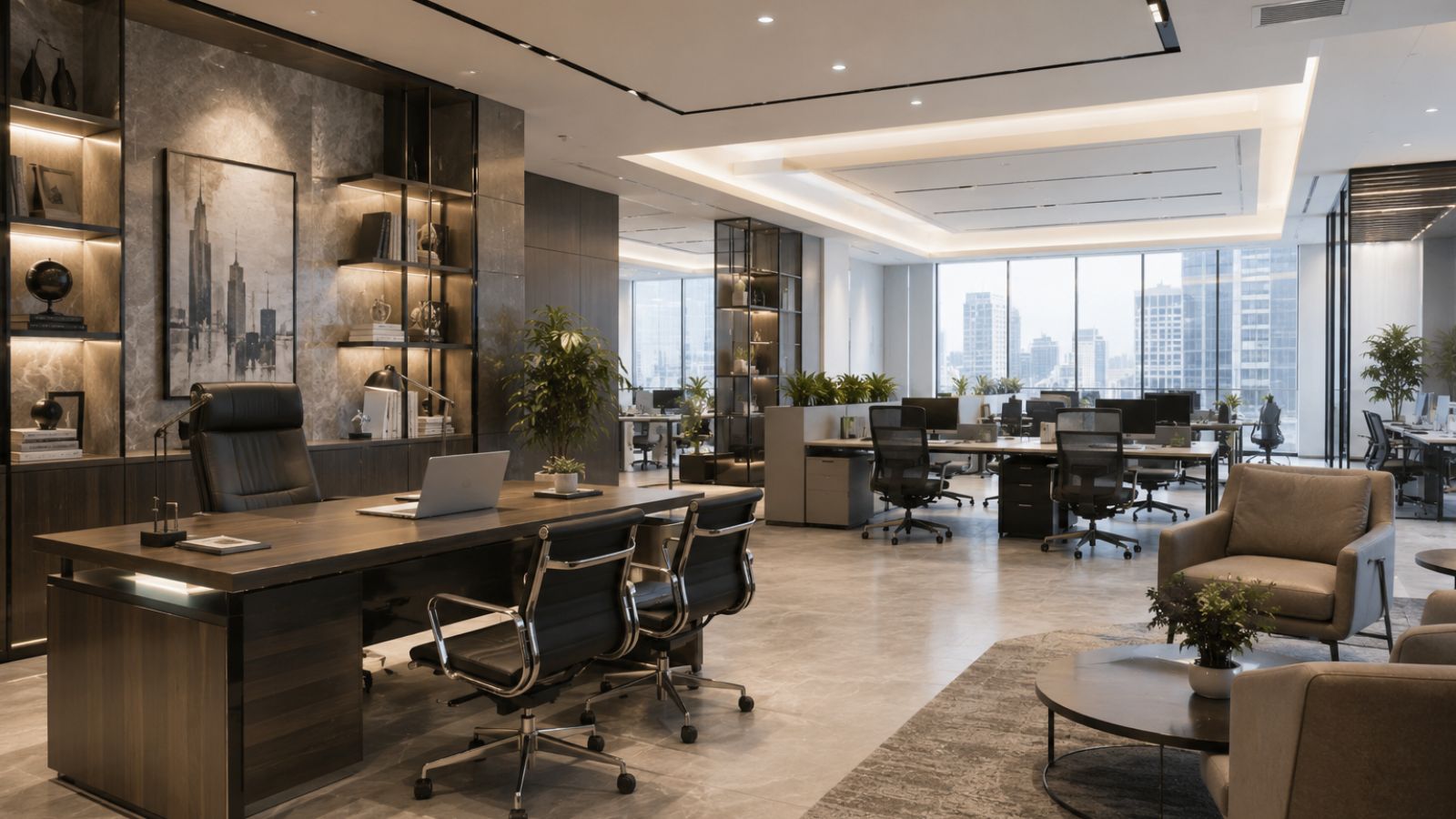 7 Tiêu Chuẩn Thiết Kế Văn Phòng Làm Việc Tối Ưu Hiệu Suất 2026 18 Tính diện tích lối đi và vách ngăn