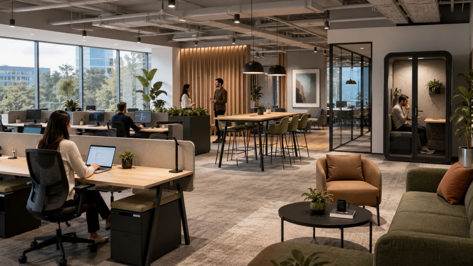 55+ Mẫu Thiết Kế Văn Phòng 500m2 Hiện Đại Nhất 2026 15 Văn phòng hybrid working