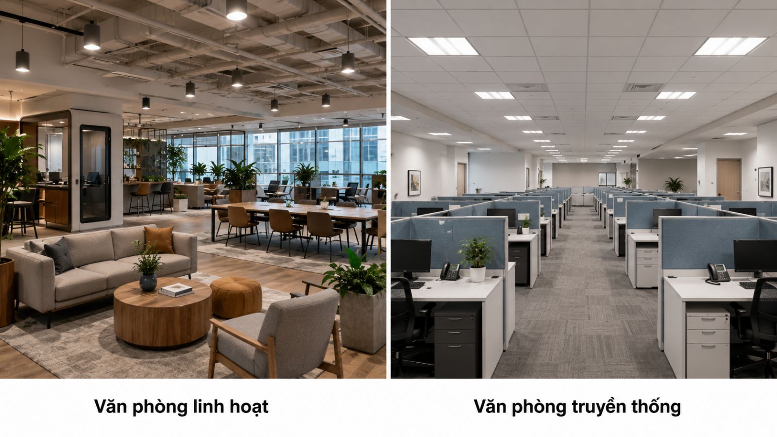 Văn Phòng Linh Hoạt Là Gì? 6 Mô Hình Giúp Tối Ưu Chi Phí 10 So sánh sự khác biệt của văn phòng linh hoạt và văn phòng truyền thống