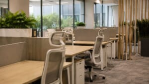 Diện tích chỗ ngồi của 1 nhân sự là 5m2