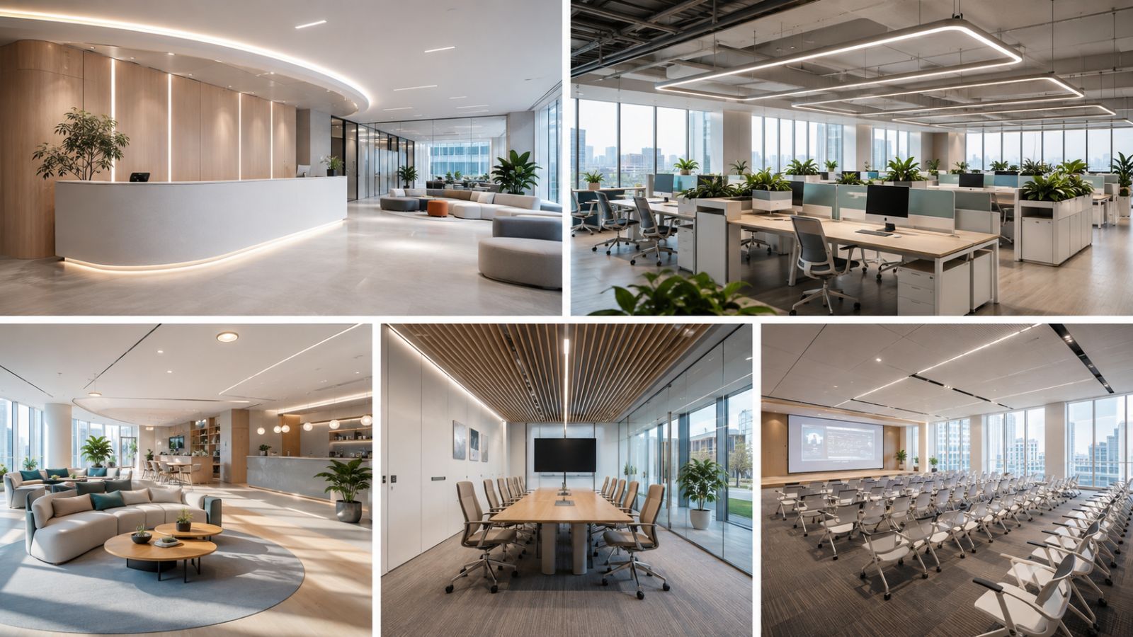 Dự án thiết kế văn phòng High Tech - lễ tân, khu làm việc mở, phòng họp và hội trường - Inter Office