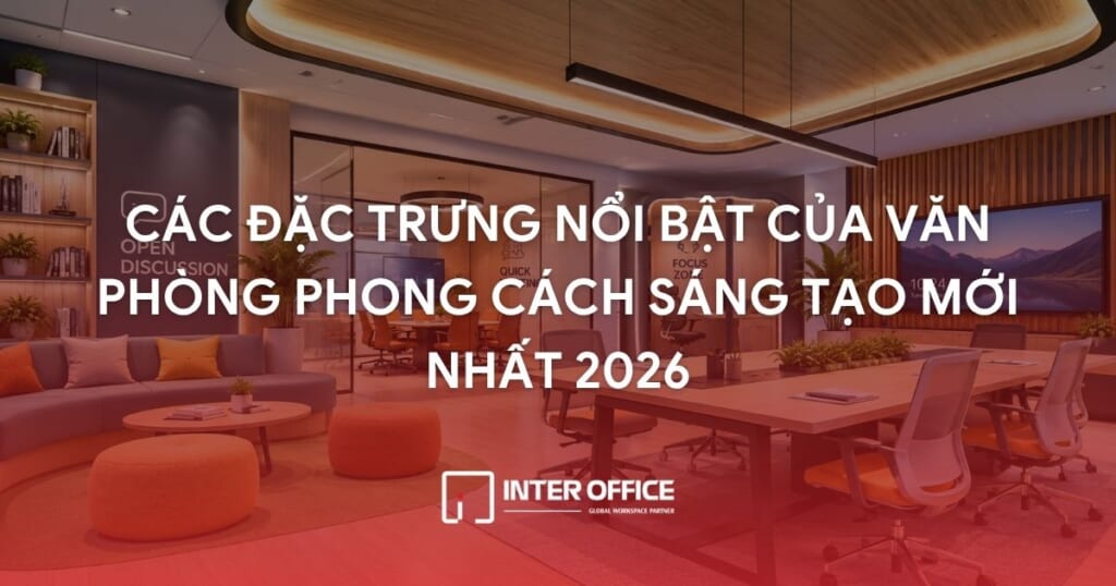 Không gian văn phòng phong cách sáng tạo với khu thảo luận mở và phòng họp kính